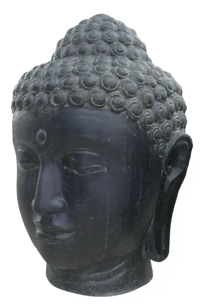 Product image of the product “Buddha head, 100cm height, cast stone, hollow, handcrafted & coloured 100 cm”